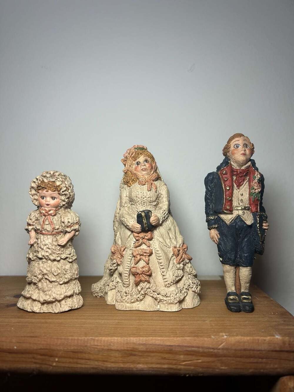 Vintage June McKenna Collectibles Victorian Style Figurine Set of 3